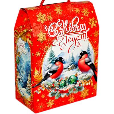 Детский подарок на Новый Год в картонной упаковке весом 800 грамм