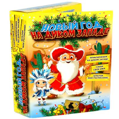 Детский новогодний подарок в картонной упаковке весом 850 грамм 